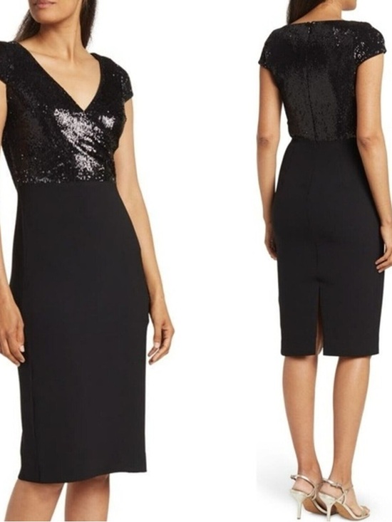 Dress the Population Dresses & Skirts - Dress the Population Black Sequin Midi Dress